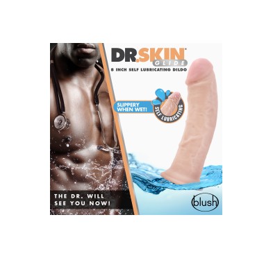 DR. SKIN 8INCH SELF LUBRICATING DILDO